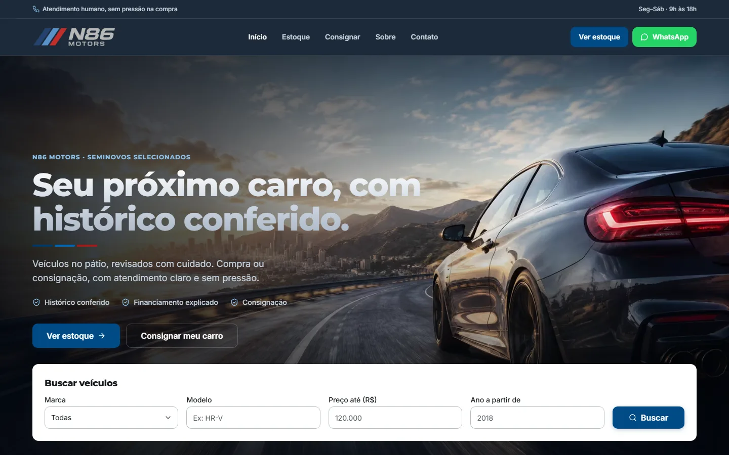 N86 Motors plataforma de revenda
